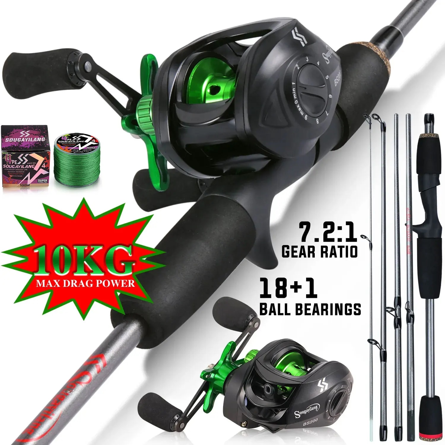 Sougayilang tongkat pancing Ko - Spincast Reel ulasan dan harga