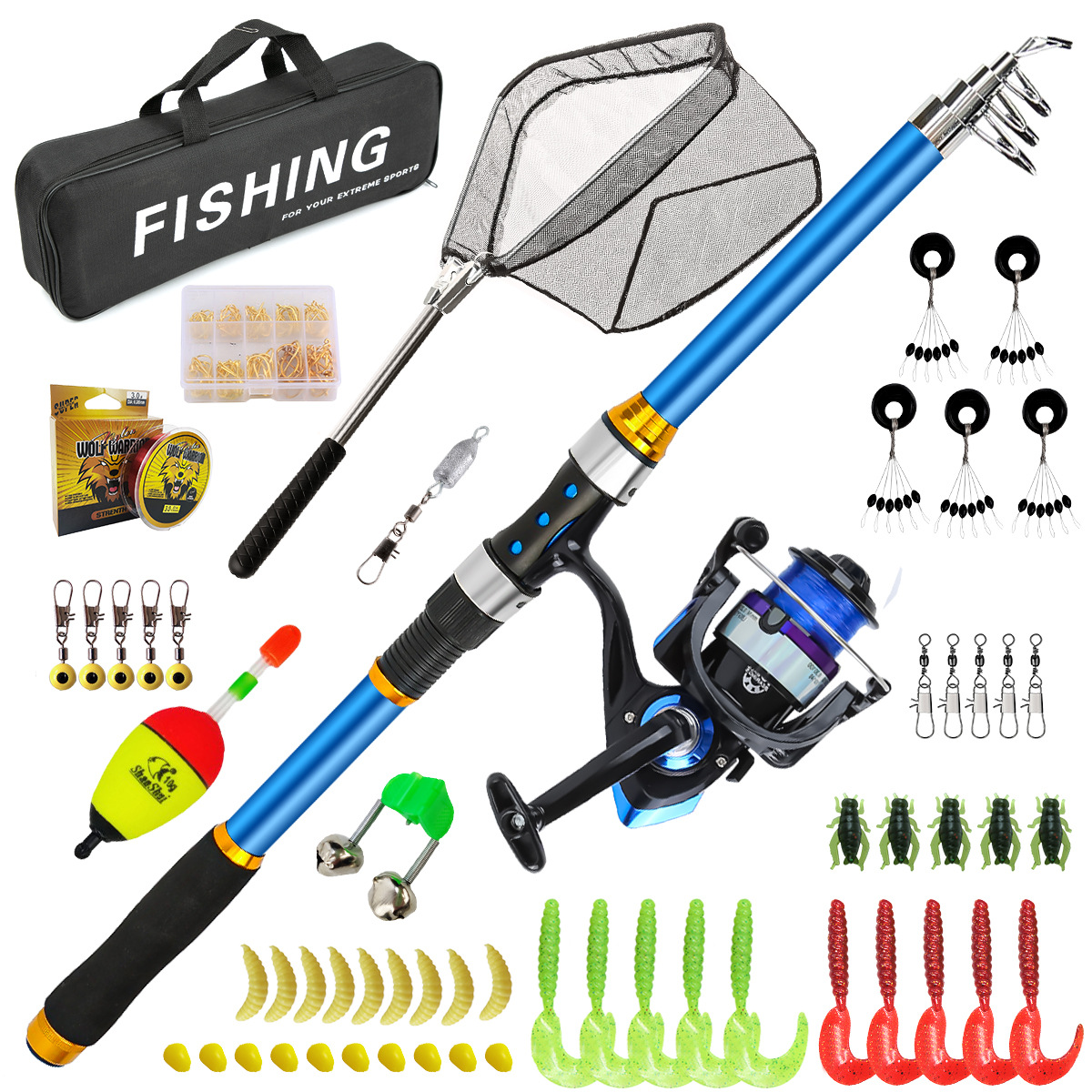 Set Joran Pancing Serat Kaca T - Spincast Reel ulasan dan harga